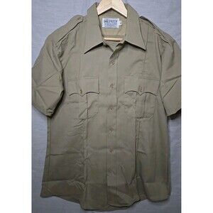 The Deputy Short Sleeve Button Shirt, Sz 16½, USA Made Khaki